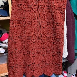 Women's Crochet Midi Skirt - Rust free shirt xl for Easter only